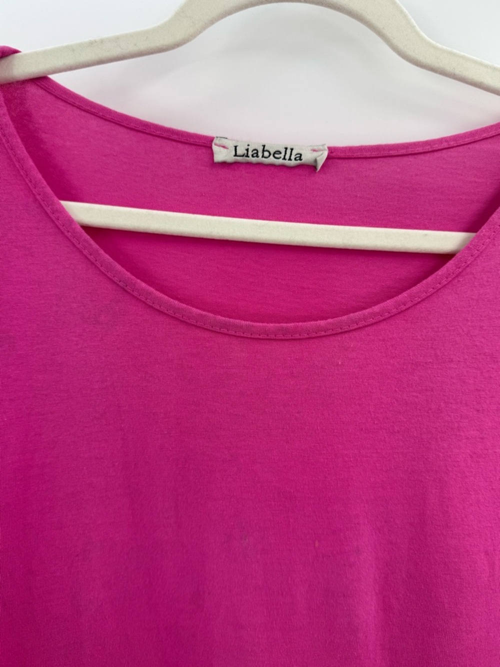 Italian Pink Linen Blend Lagenlook Midi Dress Asymmetrical Pocket Boho Tunic - Picture 11 of 11